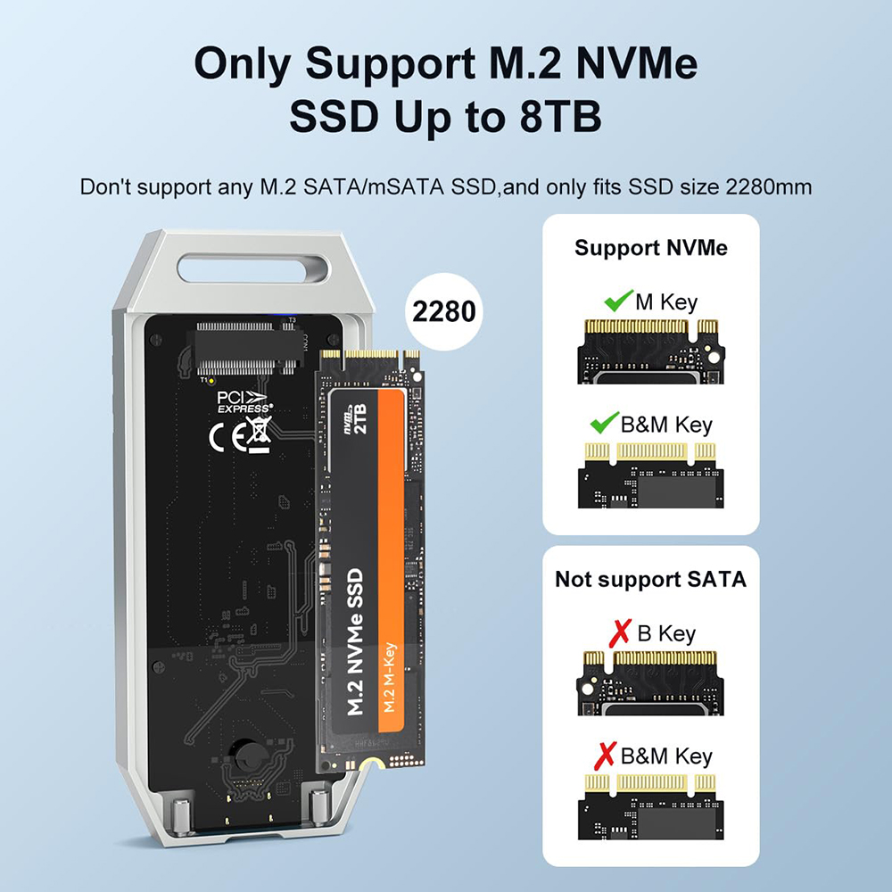 MAIWO 40Gbps NVMe M.2 SSD Encl - Usb4 40Gbps External Ssd 8Tb ulasan dan harga
